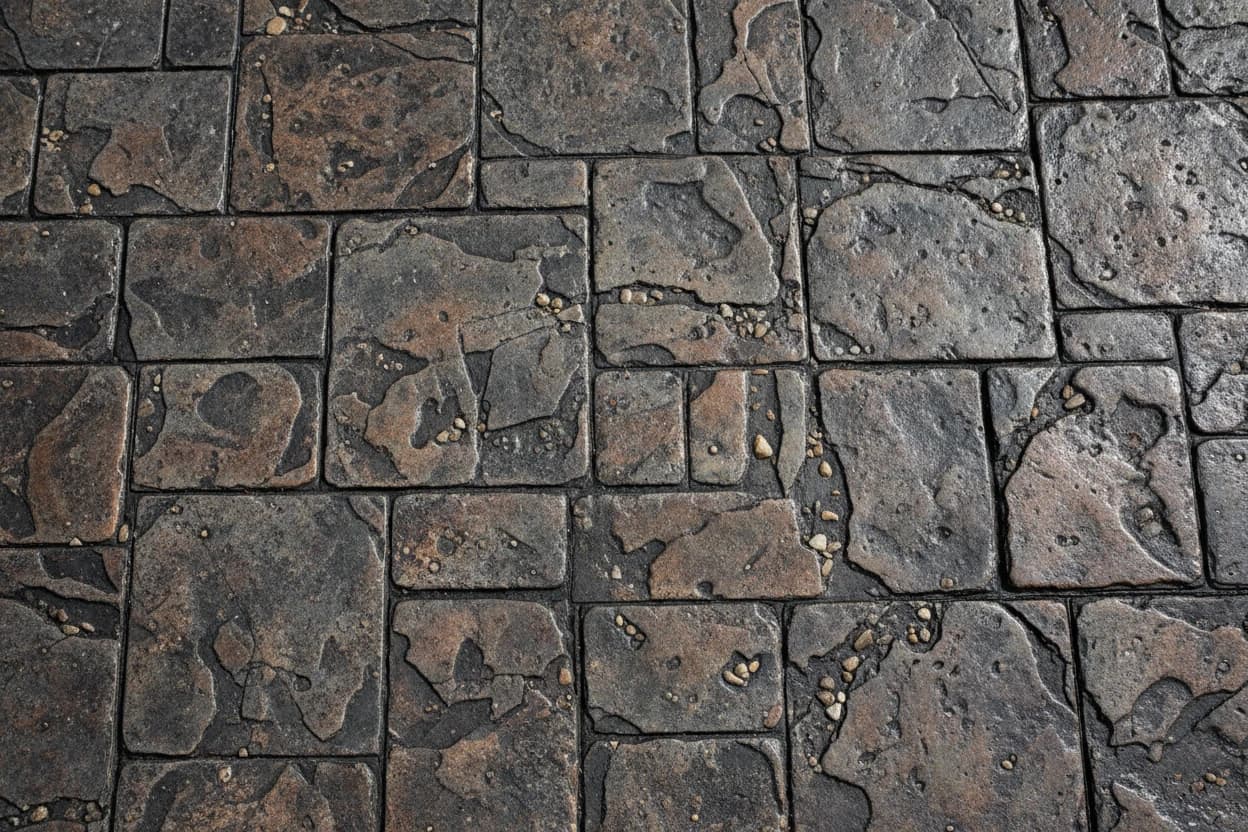 Modern stamped Aggregate Driveway