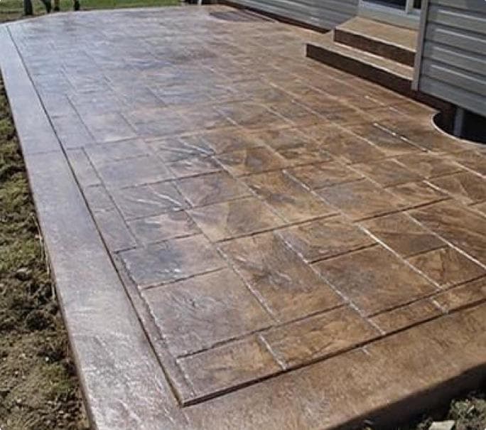 Ashlar Pattern Stamped Patio